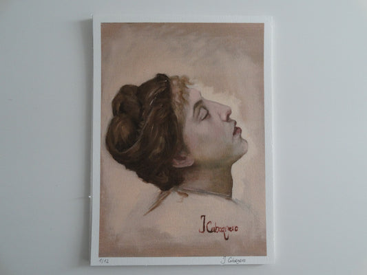 Limited Copies / Academic Study of William A. Bouguereau - Portrait de femme la tête renversée